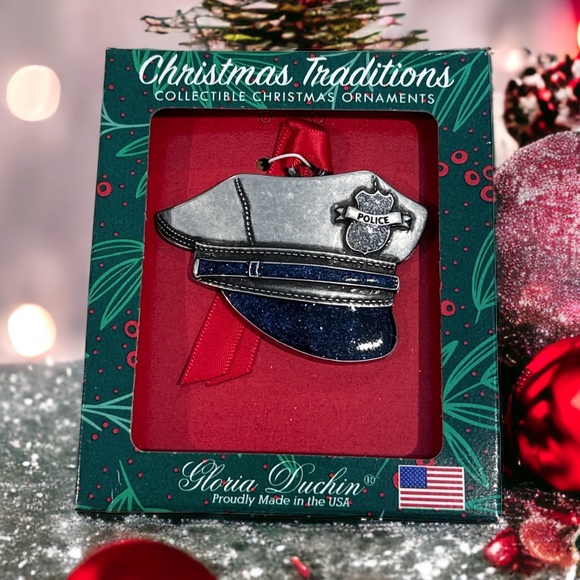 Other - Christmas Traditions collectible metal ornament police officer Gloria Duchin